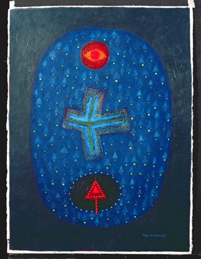 أشكال بيضاوية ، 1987 (أكريليك على ورق) بواسطة بيتر ديفيدسون